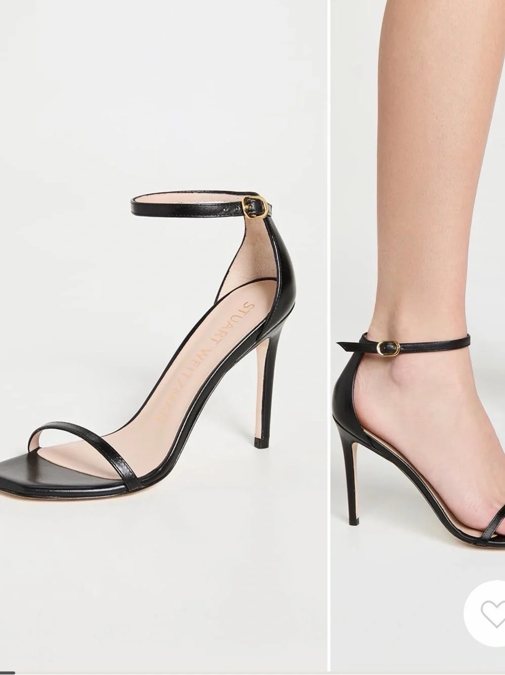 Stuart Weitzman Nudistcurve 100 Smooth Leather Heels - Picture 6 of 6
